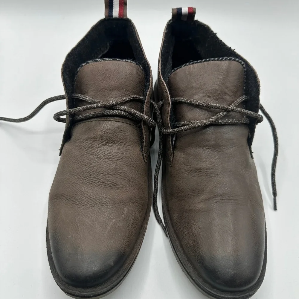 Superdry Mens Brown Leather Chukka Desert Boots Size 10 US 43 EU Burnished Toe